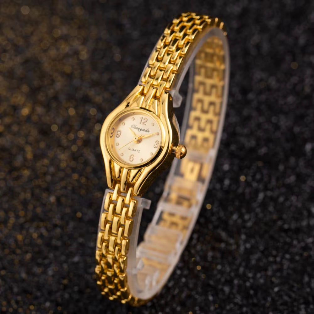 Relojes Gold Plated Women Bracelet Wristwatch Girl Quartz Analog Watch Hour Hot Selling High Quality Wholesale Watches