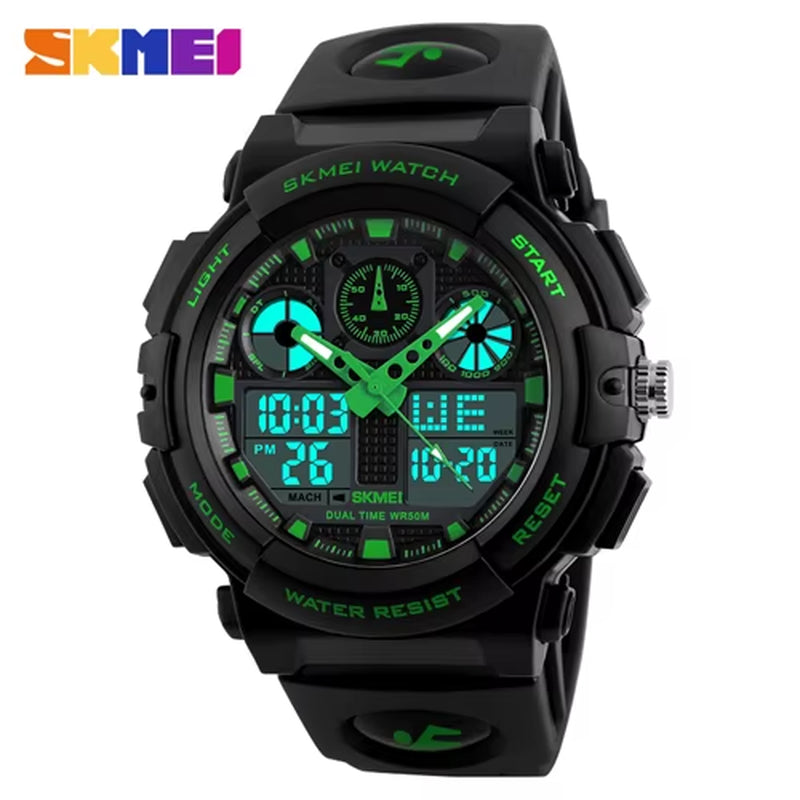 2017 New Men Sports Watches Dual Display Digital Quartz Watch Men Waterproof Casual Outdoor Electronic Wrist Watches