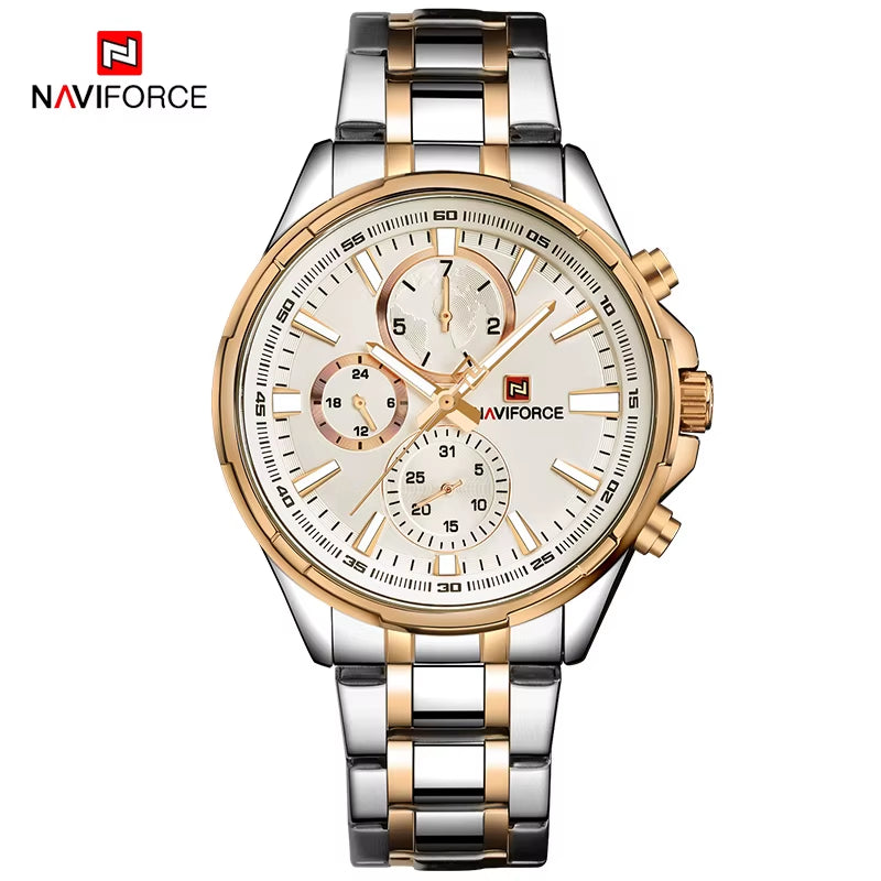 Classic Casual Business Male Watches Stainless Steel Waterproof Wristwatch Quartz Date Display Clock Relogio Masculino