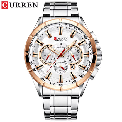 8363 Men Watch Business Casual Fashion Wristwatch 6-Hand Chronograph Quartz Luxury Relogio Masculino