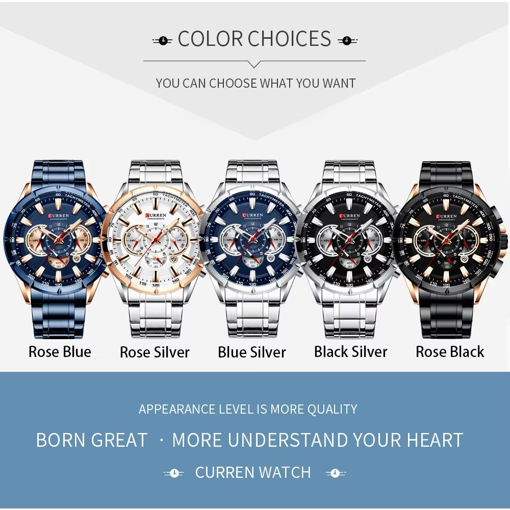 8363 Men Watch Business Casual Fashion Wristwatch 6-Hand Chronograph Quartz Luxury Relogio Masculino