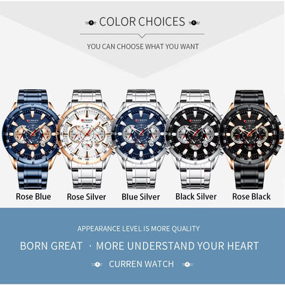 8363 Men Watch Business Casual Fashion Wristwatch 6-Hand Chronograph Quartz Luxury Relogio Masculino