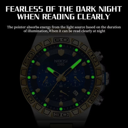 Top Brand NIBOSI Men'S Watches Luxury Sports Watch Waterproof Luminous Chronograph Watches for Men Auto Clock Relogio Masculino
