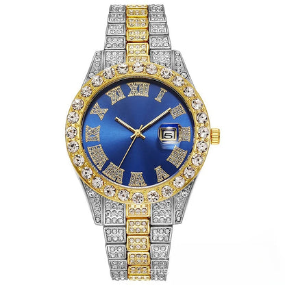 Full Iced Out Watch for Men Multiple Colors Hip Hop Mens Watch Fashion Cool Bling Diamond Luxury Mens Watches Clock Relogio