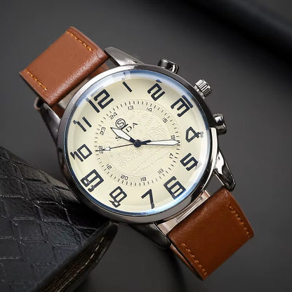Men'S Exquisite Male Leather Quartz Wristwatch Business Gentle Clock Casual Watch Elegant Relogio Masculino Fashion Saati Gift