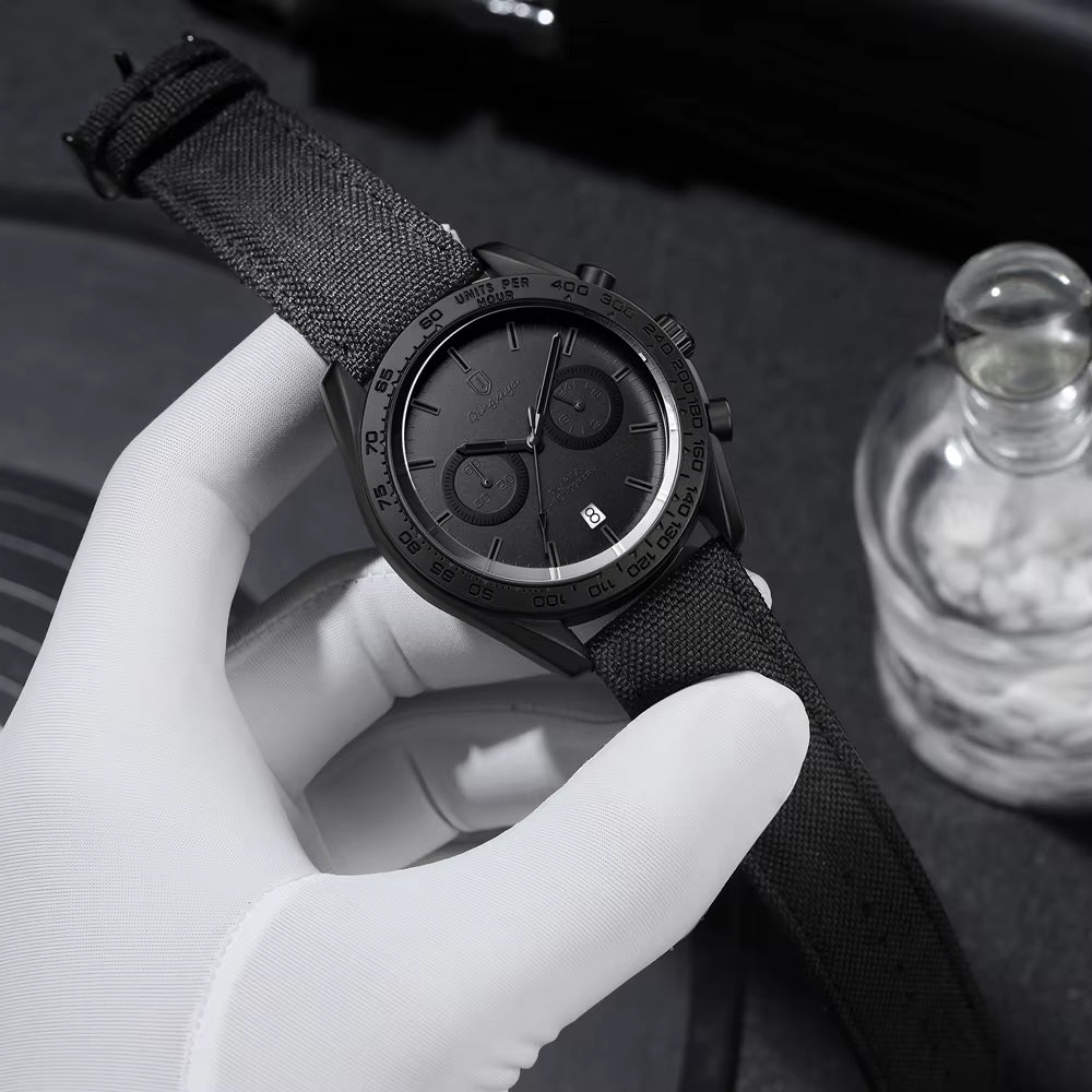 Fashion Chronograph Quartz Watch for Men Sports Leather Strap Waterproof Date Luxury Mens Watches Relogio Masculino