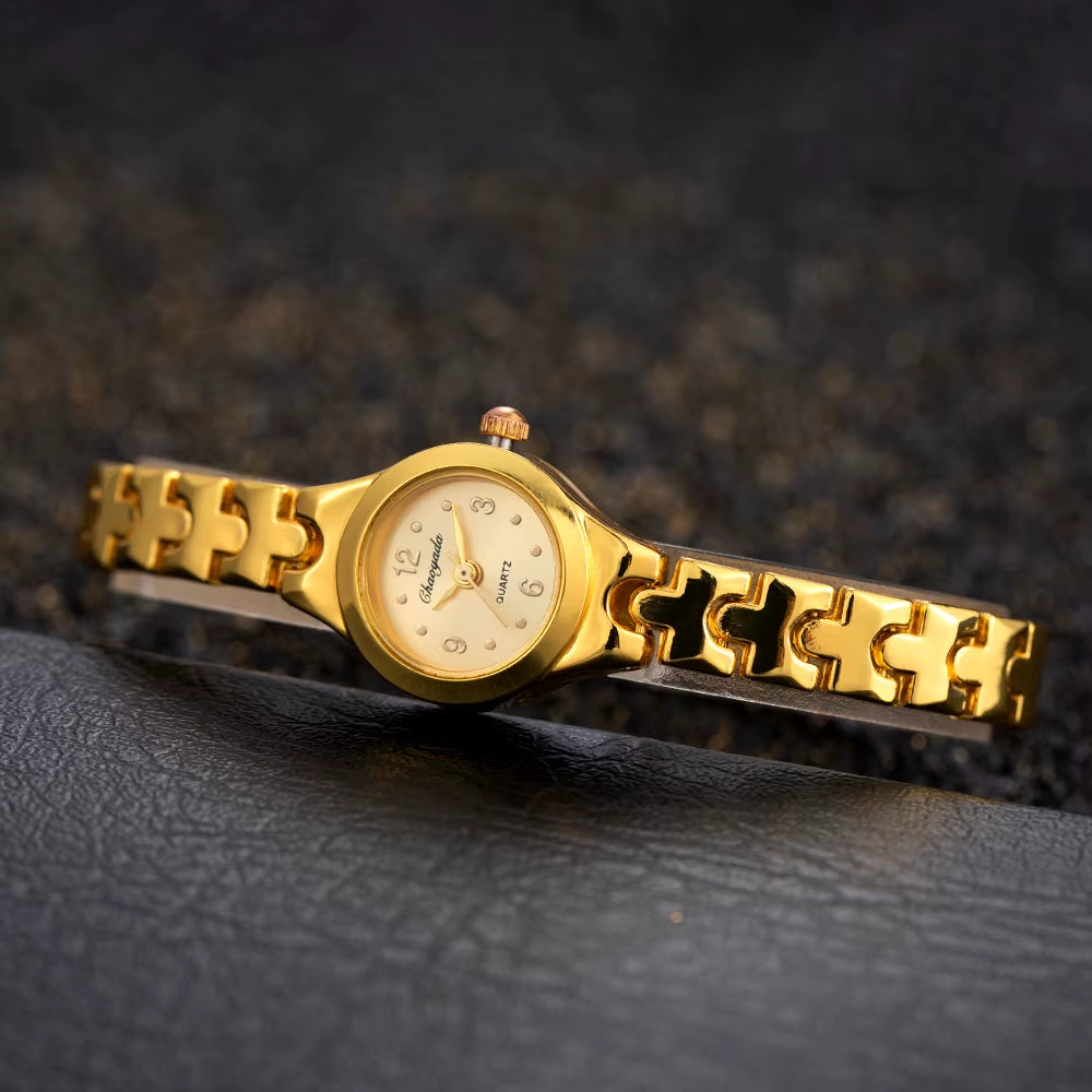 Relojes Gold Plated Women Bracelet Wristwatch Girl Quartz Analog Watch Hour Hot Selling High Quality Wholesale Watches