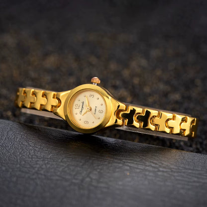 Relojes Gold Plated Women Bracelet Wristwatch Girl Quartz Analog Watch Hour Hot Selling High Quality Wholesale Watches