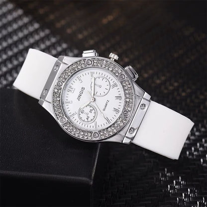 Fashion 2025 Rubber Women Watches Luxurious Brand Casual Diamond Female Quartz Wristwatches Simple Sport Clock Relogio Feminino
