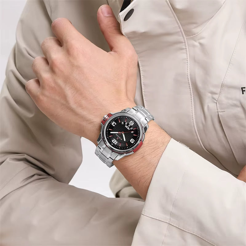 Brand Casual Men'S Quartz Watch Stainless Steel Belt Business Wristwatches Waterproof Luminous Clock Relogio