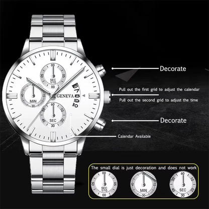 New 40Mm Men'S Quartz Watches Stainless Steel Silver Business Sports Watches Watch for Men Montre Homme Relogio Masculino