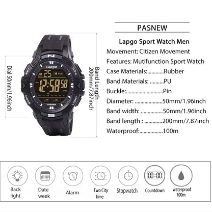 Waterproof Digital Diving Watches Men Freediving Boy Hand Clock Outdoor Diver Sport Watch Large Male Electronic Wristwatch 2023