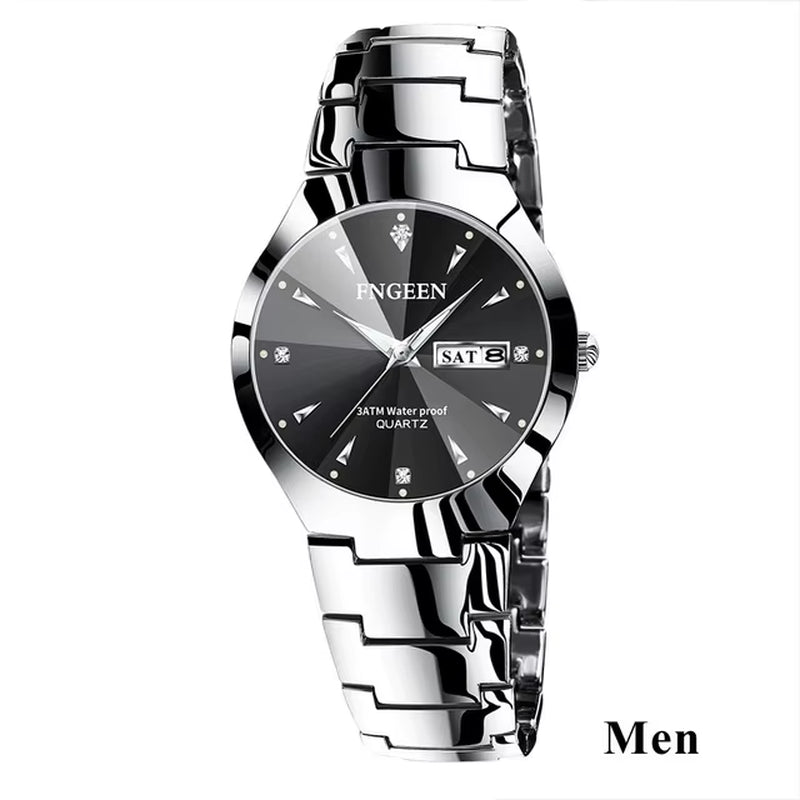 2023 FNGEEN 5808 Relogio Feminino Couple Watch Men Quartz Watch for Lovers Luxury Womens Wristwatch Stainless Steel Waterproof