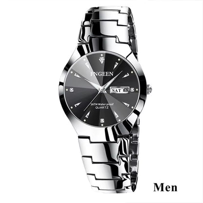 2023 FNGEEN 5808 Relogio Feminino Couple Watch Men Quartz Watch for Lovers Luxury Womens Wristwatch Stainless Steel Waterproof