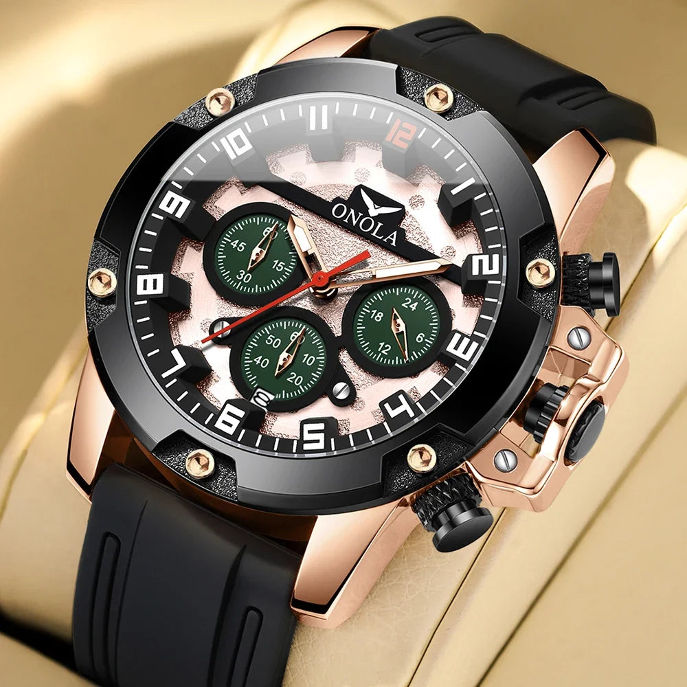 Fashion Men'S Watch Brand  Luxury Multifunctional Luminous Quartz Sports Watch Men'S Waterproof Relogio Masculino