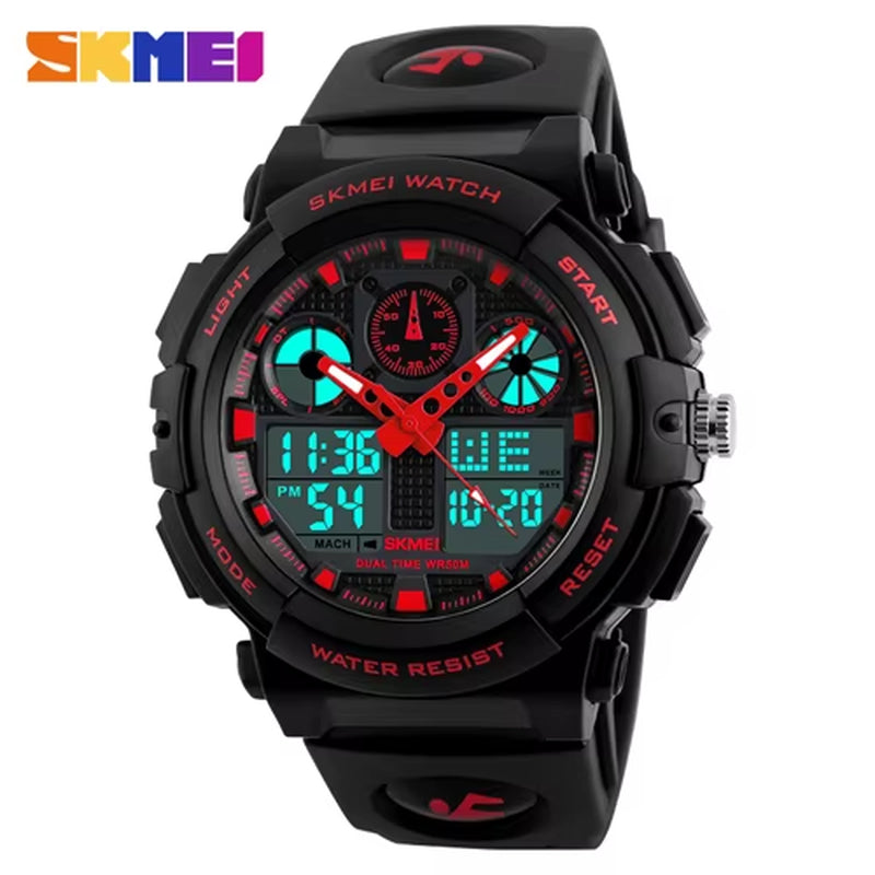 2017 New  Men Sports Watches Dual Display Digital Quartz Watch Men Waterproof Casual Outdoor Electronic Wrist Watches