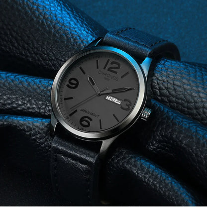 CHRONOS Top Brand Luxury Watch JAPAN MOVT Men'S Watch Men Watch Date Week Leather Clock Saat Relogio Masculino Zegarek Meski