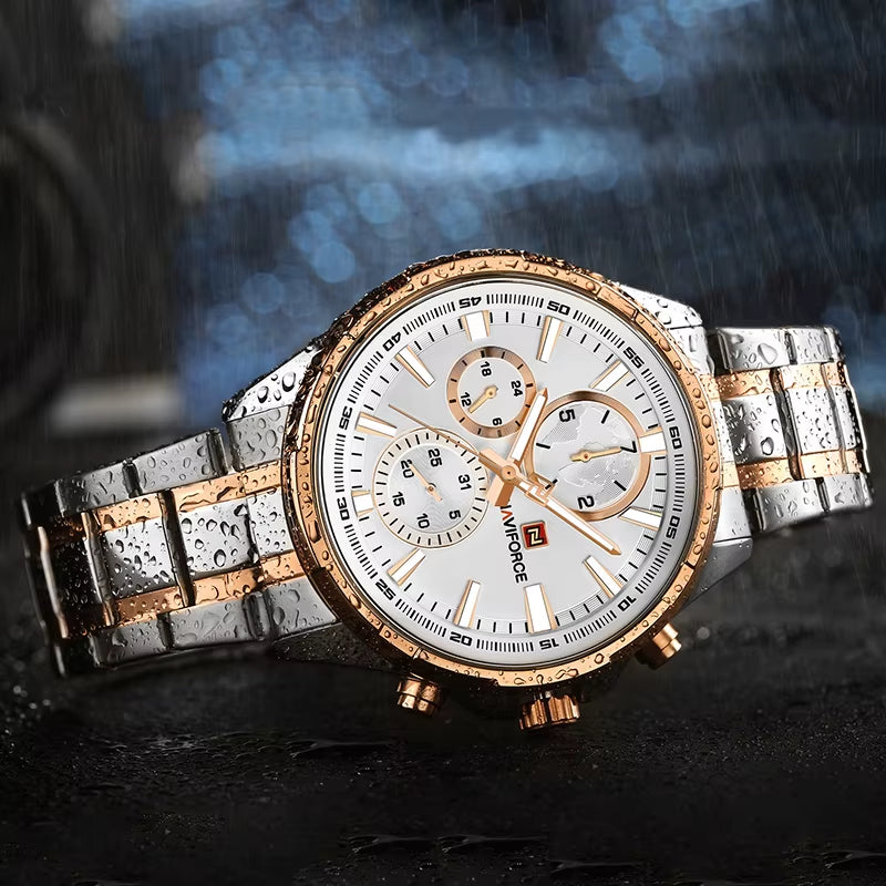 Classic Casual Business Male Watches Stainless Steel Waterproof Wristwatch Quartz Date Display Clock Relogio Masculino