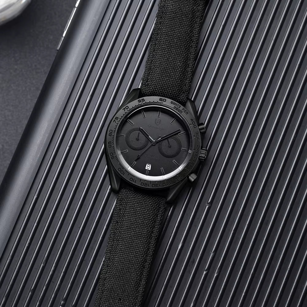 Fashion Chronograph Quartz Watch for Men Sports Leather Strap Waterproof Date Luxury Mens Watches Relogio Masculino