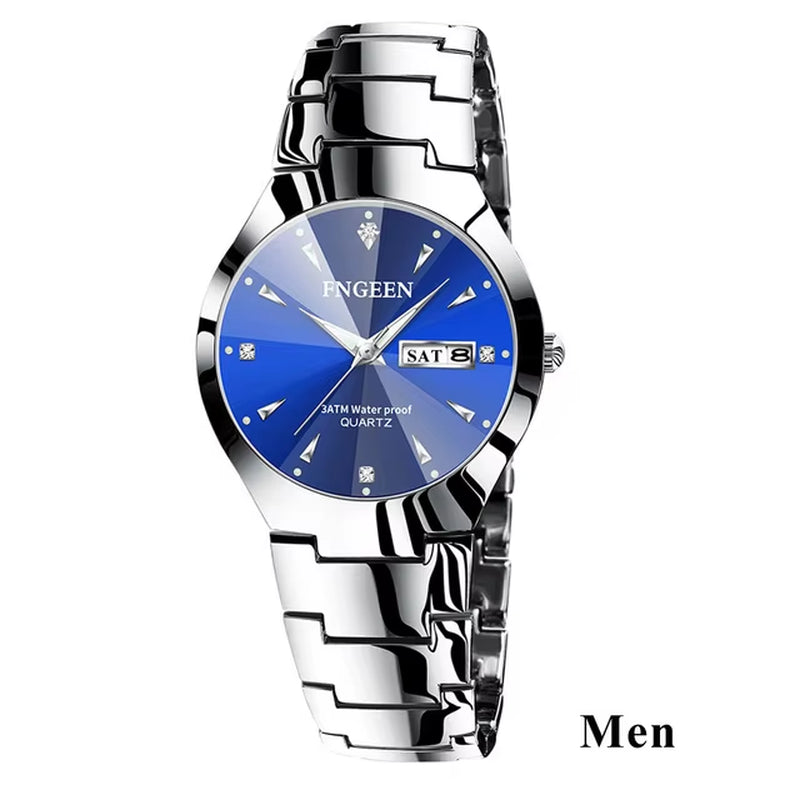 2023 FNGEEN 5808 Relogio Feminino Couple Watch Men Quartz Watch for Lovers Luxury Womens Wristwatch Stainless Steel Waterproof