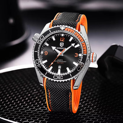 Brand New Fashion Quartz Watch Men Sports Silicone Strap Waterproof Luminous Calendar Mens Watches Relogio Masculino