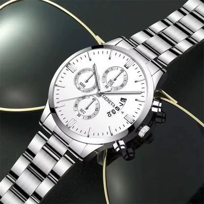 New 40Mm Men'S Quartz Watches Stainless Steel Silver Business Sports Watches Watch for Men Montre Homme Relogio Masculino