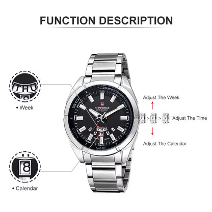 Brand Men Watches Business Quartz Watch Men'S Stainless Steel Band 30M Waterproof Date Wristwatches Relogio Masculino