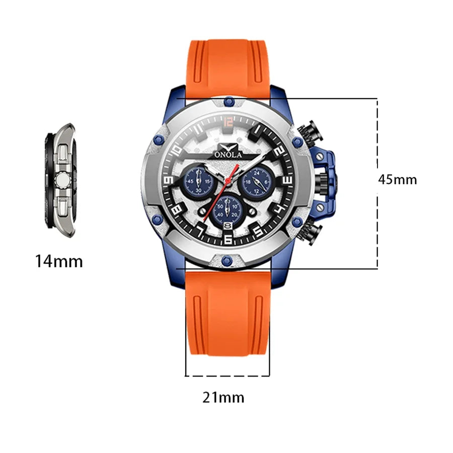 Fashion Men'S Watch Brand  Luxury Multifunctional Luminous Quartz Sports Watch Men'S Waterproof Relogio Masculino