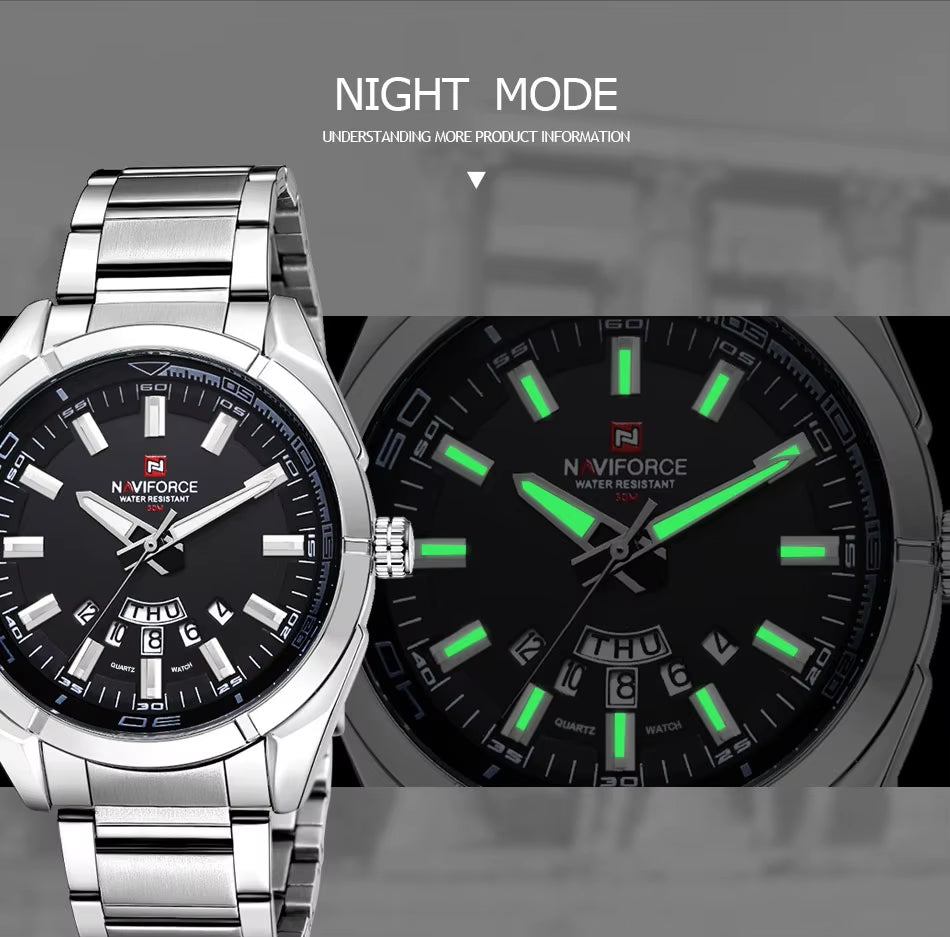 Brand Men Watches Business Quartz Watch Men'S Stainless Steel Band 30M Waterproof Date Wristwatches Relogio Masculino