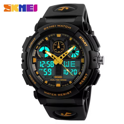 2017 New  Men Sports Watches Dual Display Digital Quartz Watch Men Waterproof Casual Outdoor Electronic Wrist Watches