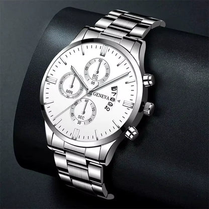 New 40Mm Men'S Quartz Watches Stainless Steel Silver Business Sports Watches Watch for Men Montre Homme Relogio Masculino