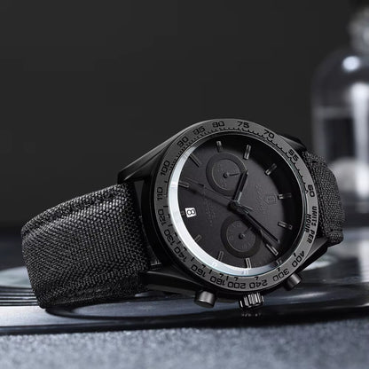 Fashion Chronograph Quartz Watch for Men Sports Leather Strap Waterproof Date Luxury Mens Watches Relogio Masculino