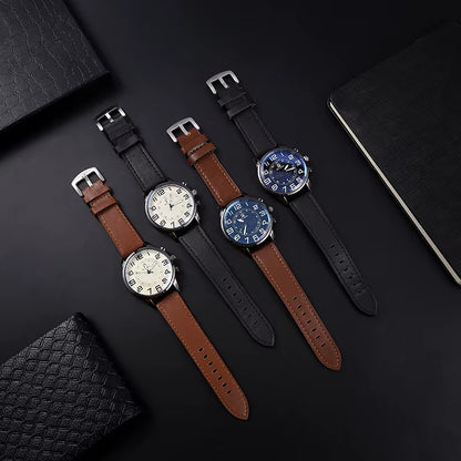 Men'S Exquisite Male Leather Quartz Wristwatch Business Gentle Clock Casual Watch Elegant Relogio Masculino Fashion Saati Gift