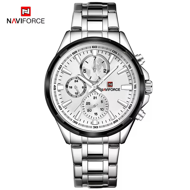 Classic Casual Business Male Watches Stainless Steel Waterproof Wristwatch Quartz Date Display Clock Relogio Masculino
