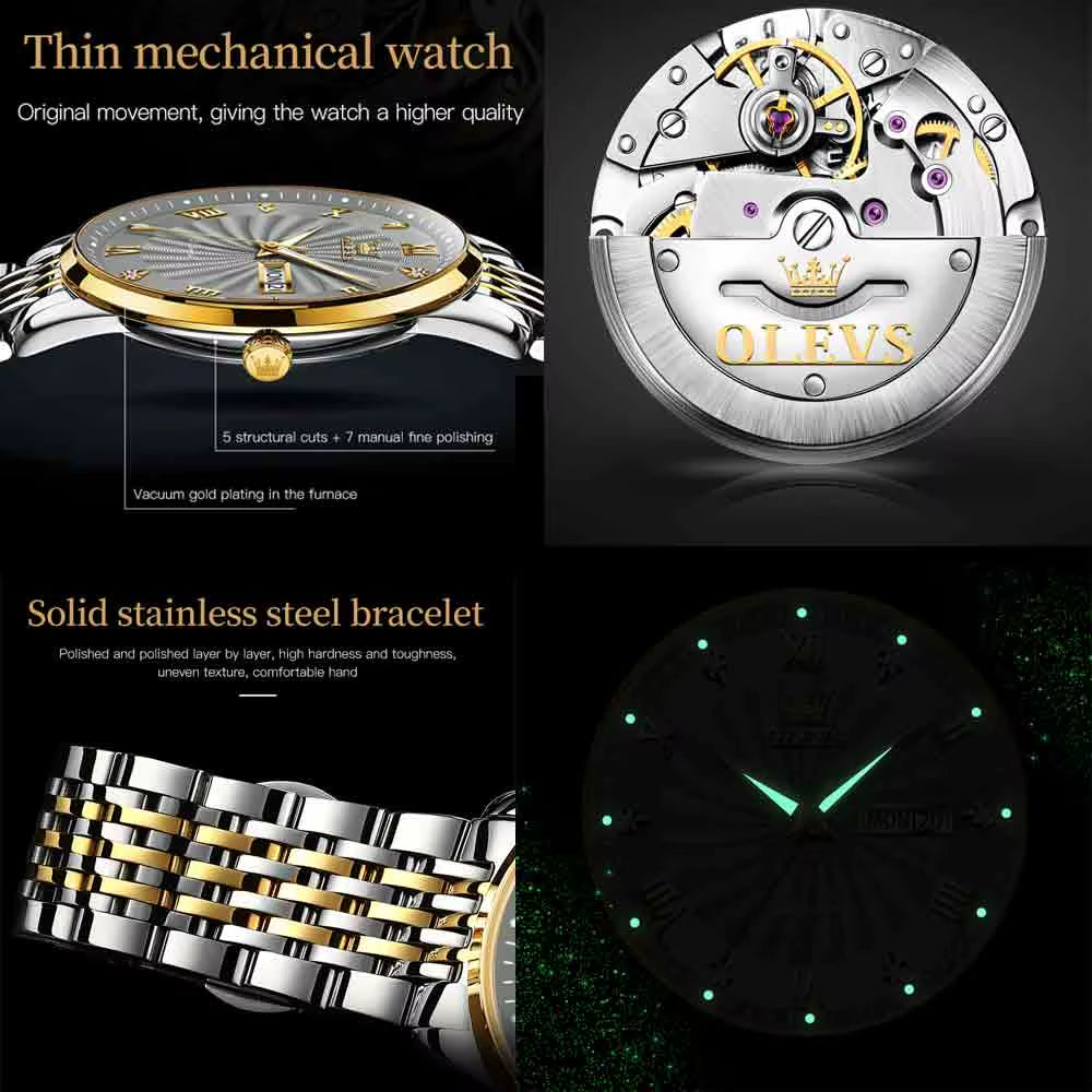 Men Mechanical Watch Top Brand Luxury Automatic Watch Sport Stainless Steel Waterproof Watch Men Relogio Masculino