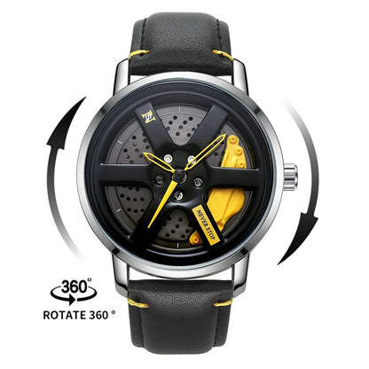 2025 3D Super Car Wheel Men Watches Quartz Waterproof Sport Rim Hub Wheel Wristwatch Car Quartz Men'S Watches Relogio Masculino