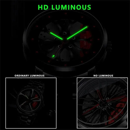 Fashion Mens Car Wheel Watches Luxury Men Sports Waterproof Quartz Wristwatch