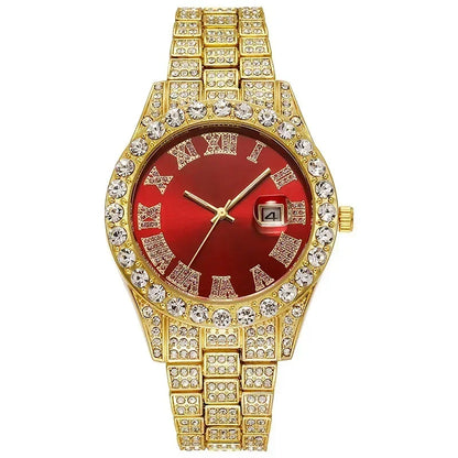 Full Iced Out Watch for Men Multiple Colors Hip Hop Mens Watch Fashion Cool Bling Diamond Luxury Mens Watches Clock Relogio