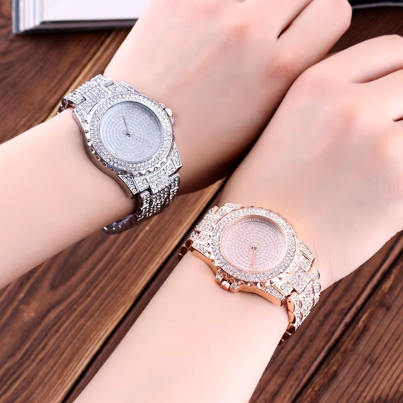 Feminino Relogio Women Watches Crystal Full Steel Ladies Wristwatch Quartz Woman Reloj Hombre Montre Femme Zegarek Damski Saati