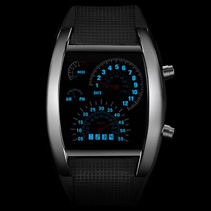 Fashion Men'S Watch Unique LED Digital Watch Men Watch Electronic Sport Watches Rubber Band Clock Montre Homme Erkek Kol Saati