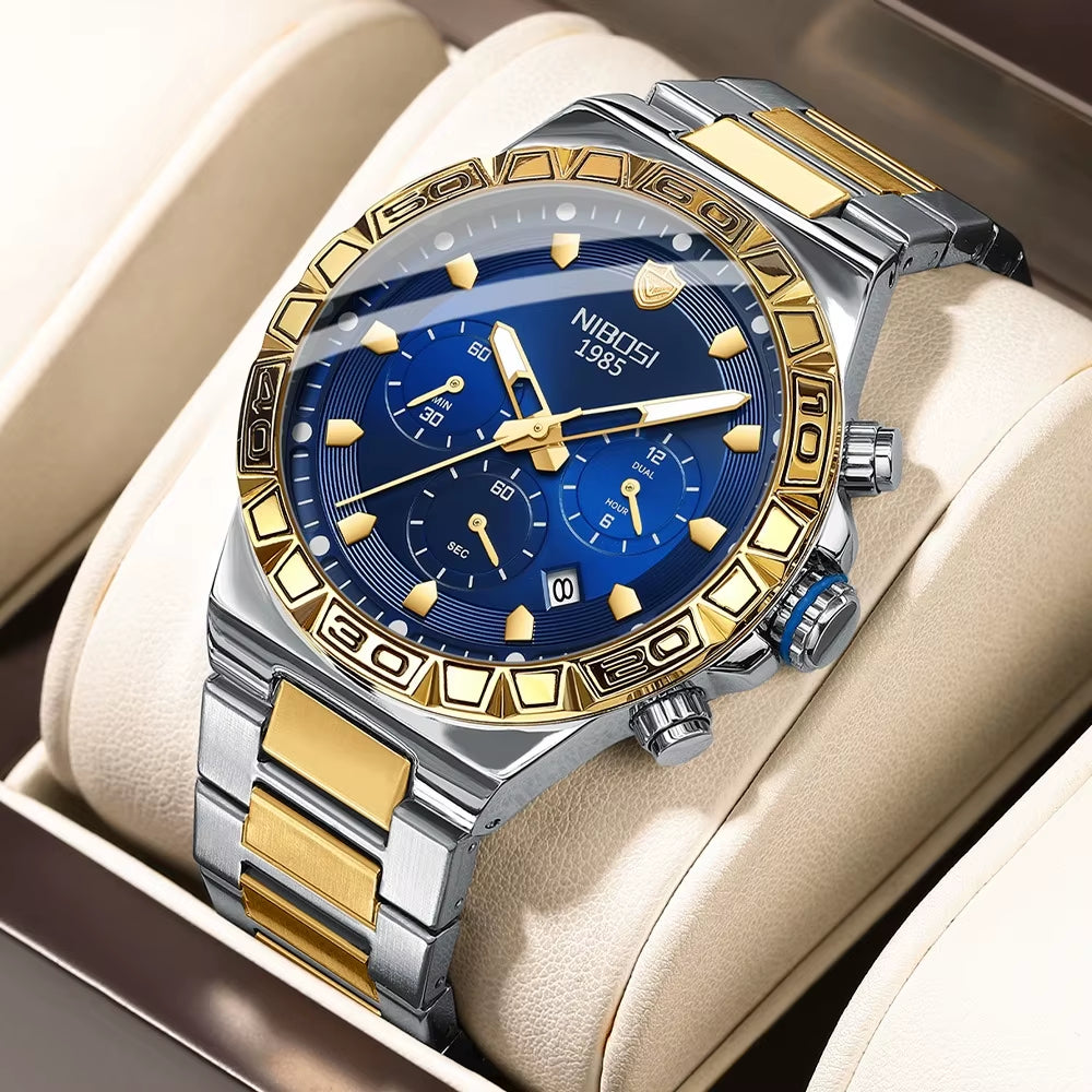 Top Brand NIBOSI Men'S Watches Luxury Sports Watch Waterproof Luminous Chronograph Watches for Men Auto Clock Relogio Masculino