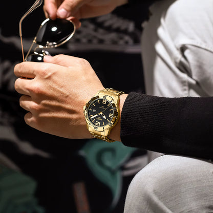 Luxury Man Wristwatch Business Stainless Steel Date Quartz Men Watch Waterproof Luminous Date Men'S Watches Clock