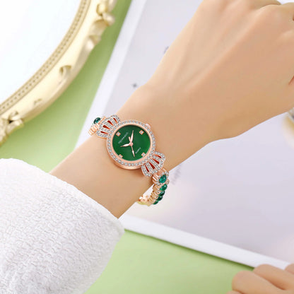 Elegant Women Luxury Rhinestone Crown Ladies Quartz Watch Exquisite Fashion Analog Bracelet Wrist Watch Clock Relogio Feminino