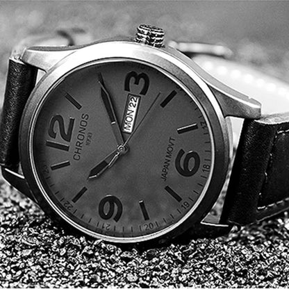 CHRONOS Top Brand Luxury Watch JAPAN MOVT Men'S Watch Men Watch Date Week Leather Clock Saat Relogio Masculino Zegarek Meski