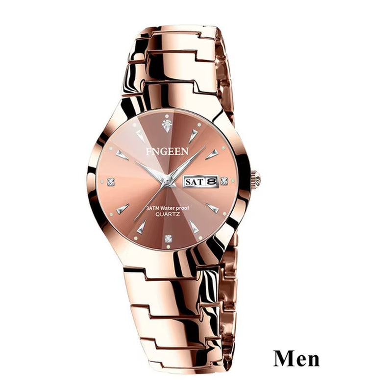 2023 FNGEEN 5808 Relogio Feminino Couple Watch Men Quartz Watch for Lovers Luxury Womens Wristwatch Stainless Steel Waterproof