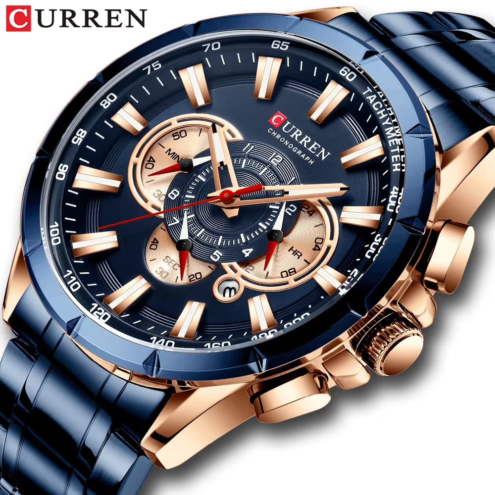 8363 Men Watch Business Casual Fashion Wristwatch 6-Hand Chronograph Quartz Luxury Relogio Masculino
