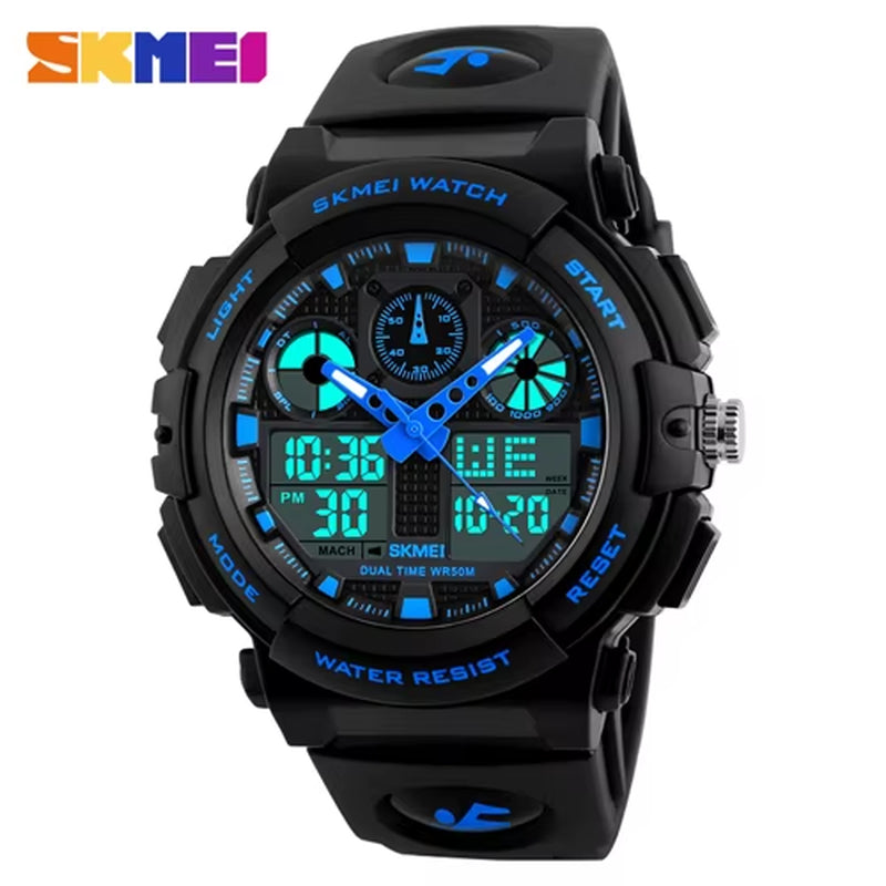 2017 New  Men Sports Watches Dual Display Digital Quartz Watch Men Waterproof Casual Outdoor Electronic Wrist Watches