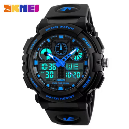 2017 New  Men Sports Watches Dual Display Digital Quartz Watch Men Waterproof Casual Outdoor Electronic Wrist Watches