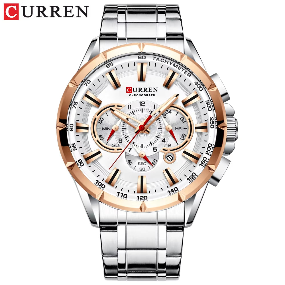 8363 Men Watch Business Casual Fashion Wristwatch 6-Hand Chronograph Quartz Luxury Relogio Masculino