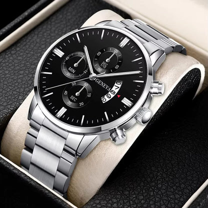 New 40Mm Men'S Quartz Watches Stainless Steel Silver Business Sports Watches Watch for Men Montre Homme Relogio Masculino